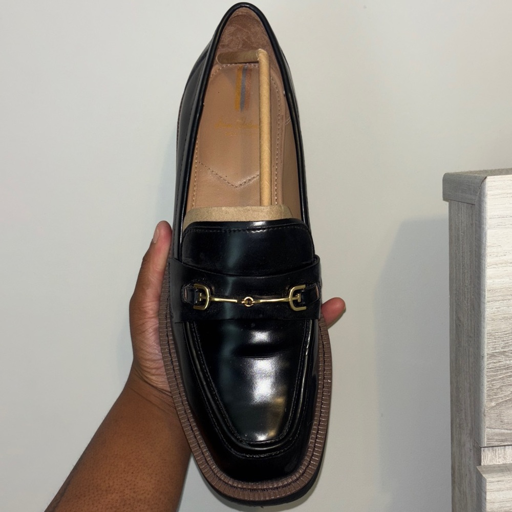 Sam Edelman Black Loafers with Gold Detail